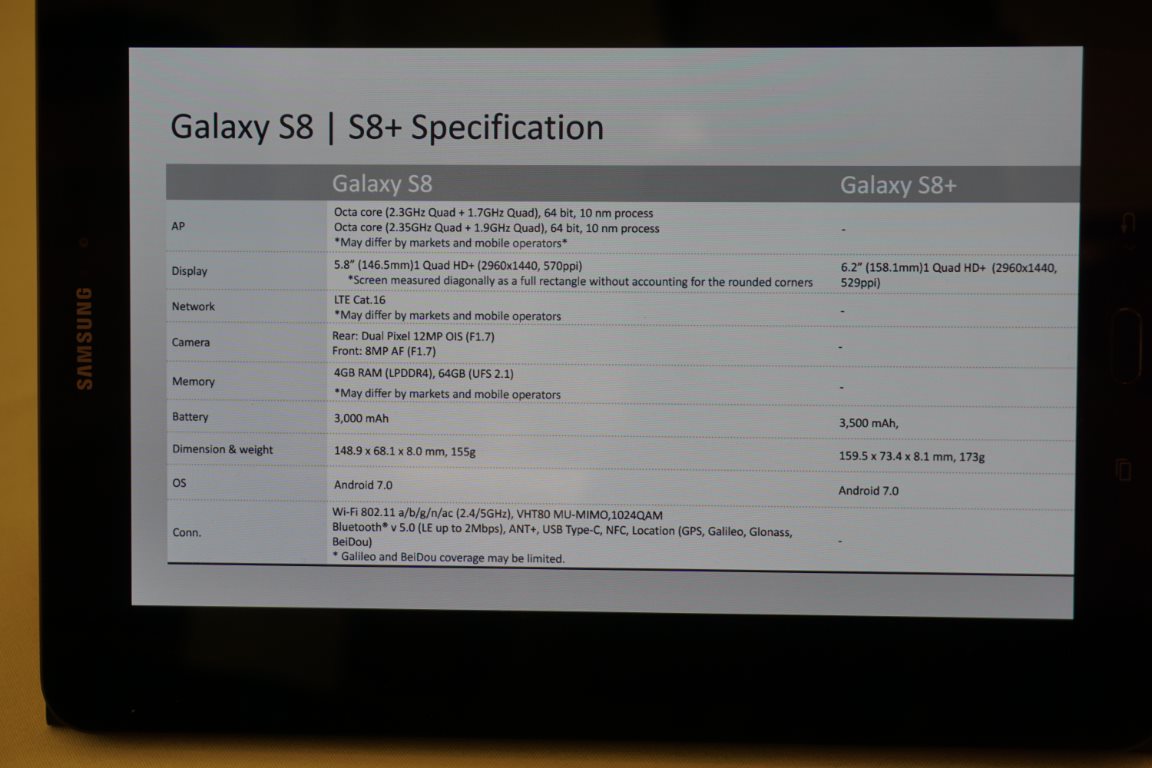 三星galaxy s8/s8 发布:全面屏/骁龙835首秀