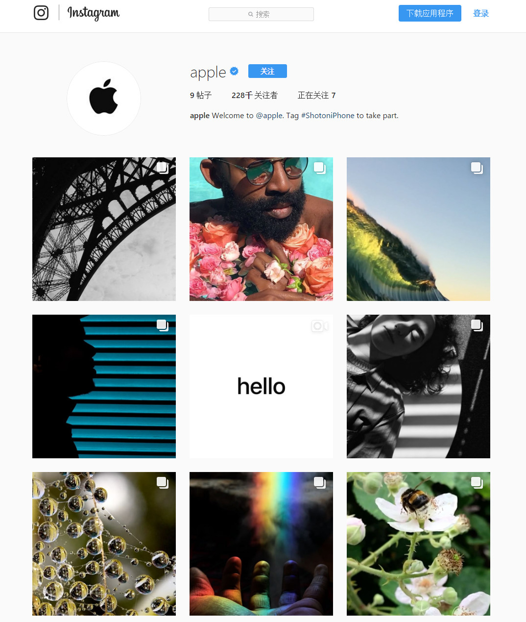 苹果instagram官方帐户上线:大秀iphone拍照